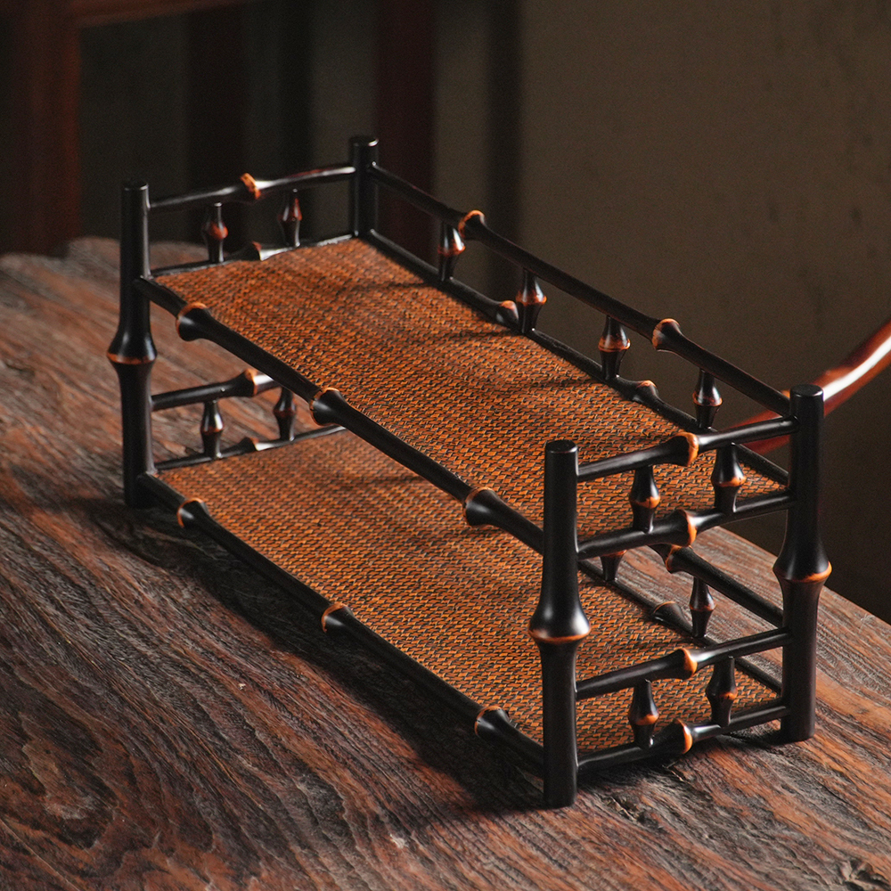 （大可）50茶架/了竹/原创非遗/手工竹编/筇竹/茶道配件/茶周