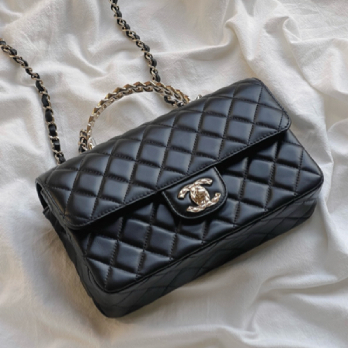 99新 Chanel/香奈儿 阿古叔叔/Chanel 香奈儿黑金芯片款 闲置新