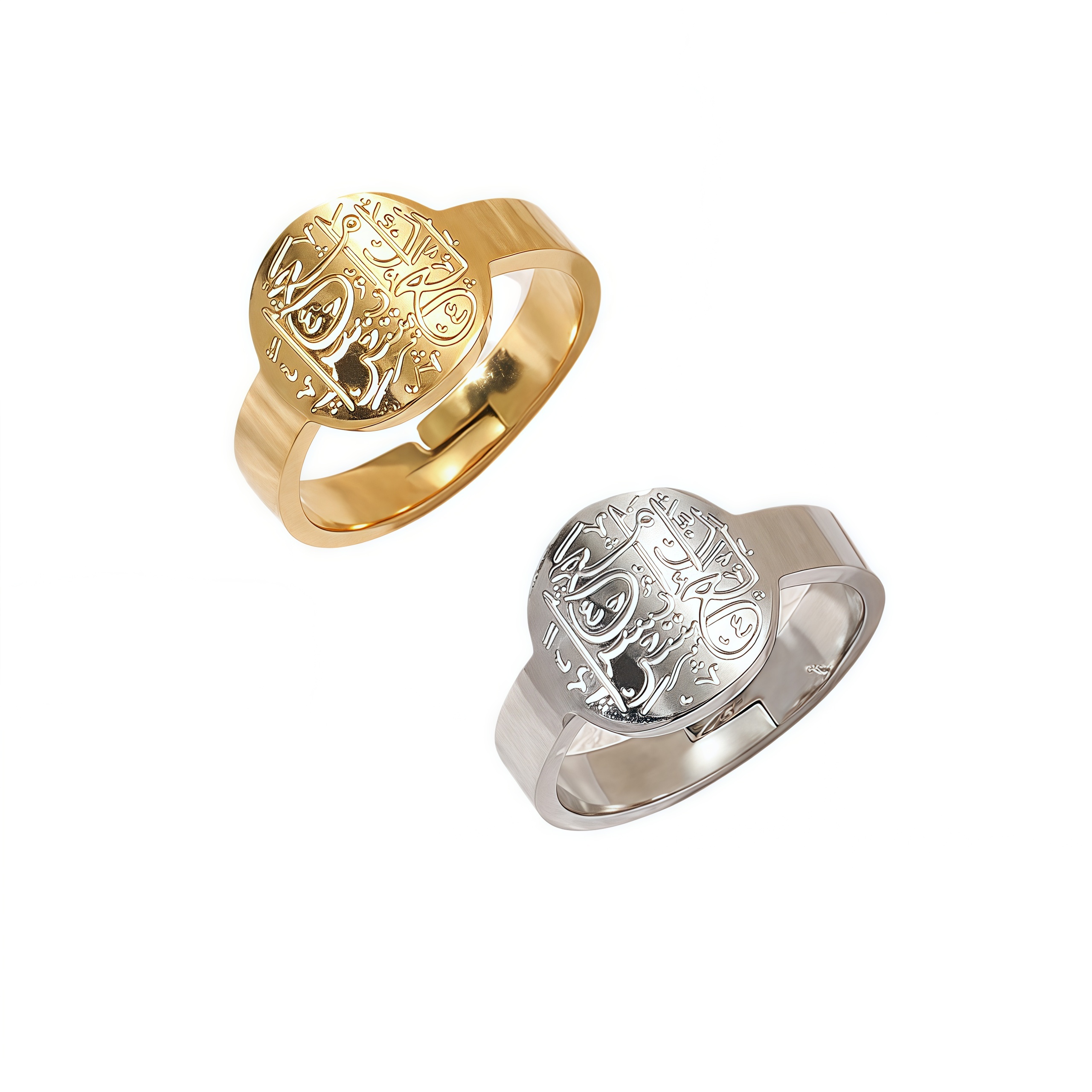 钛钢戒指 钛钢戒指可调节金戒饰品时尚小众首饰指环金色事事顺利