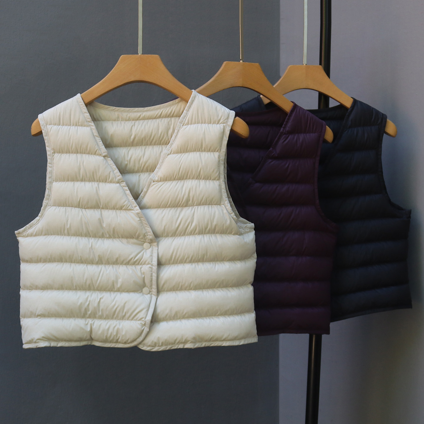 新国标90白鸭绒羽绒马甲女短款新羽绒内胆高端轻薄内搭羽绒服马夹