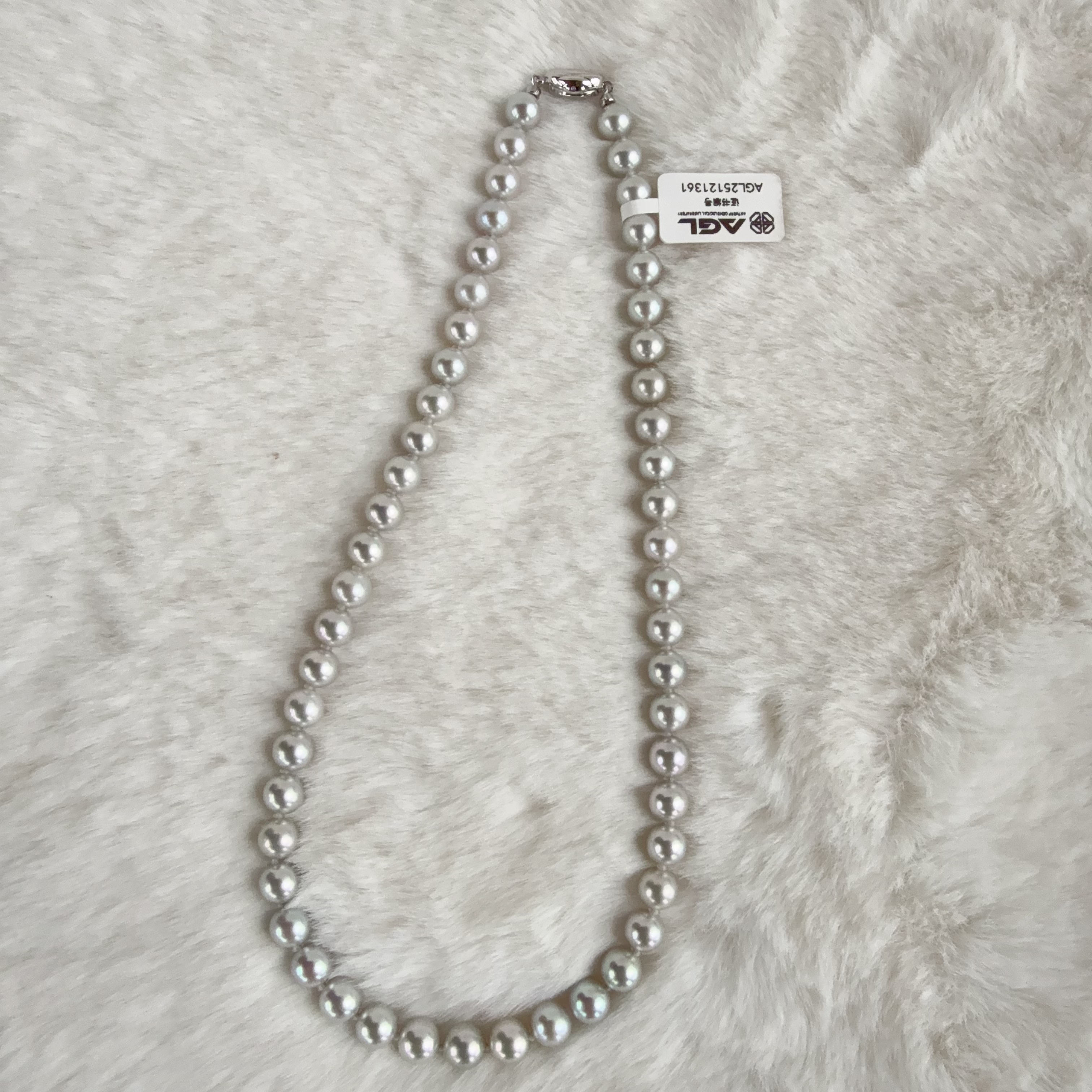 【船长甄选】 S925银 海水极光天空真多麻项链 7-8mm（带证书）