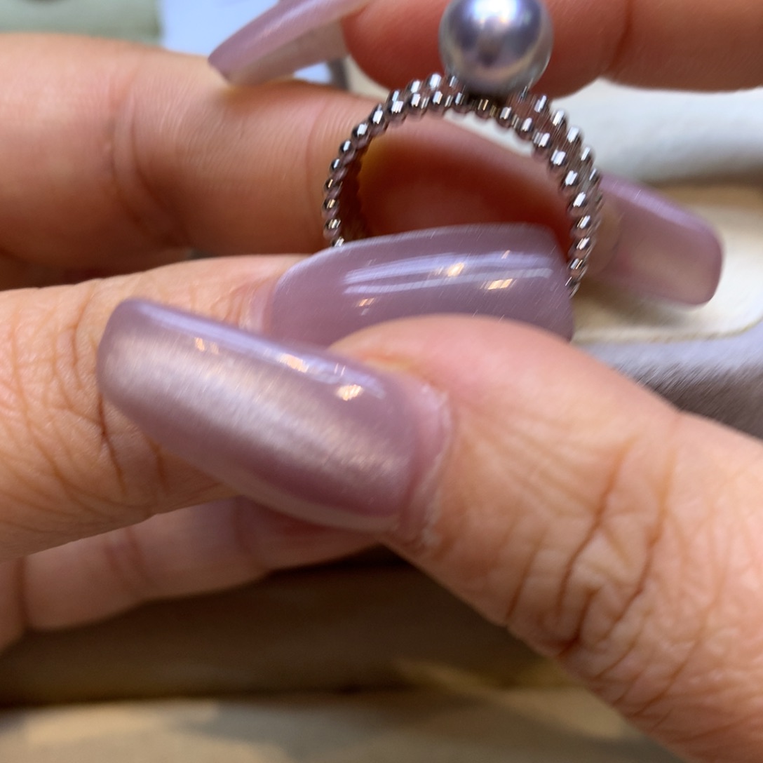 银S925镶嵌戒指海水珍珠