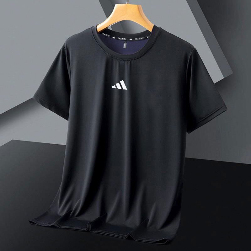 阿迪达斯速干短袖男装跑步训练运动T恤圆领透气半袖男士休闲上衣