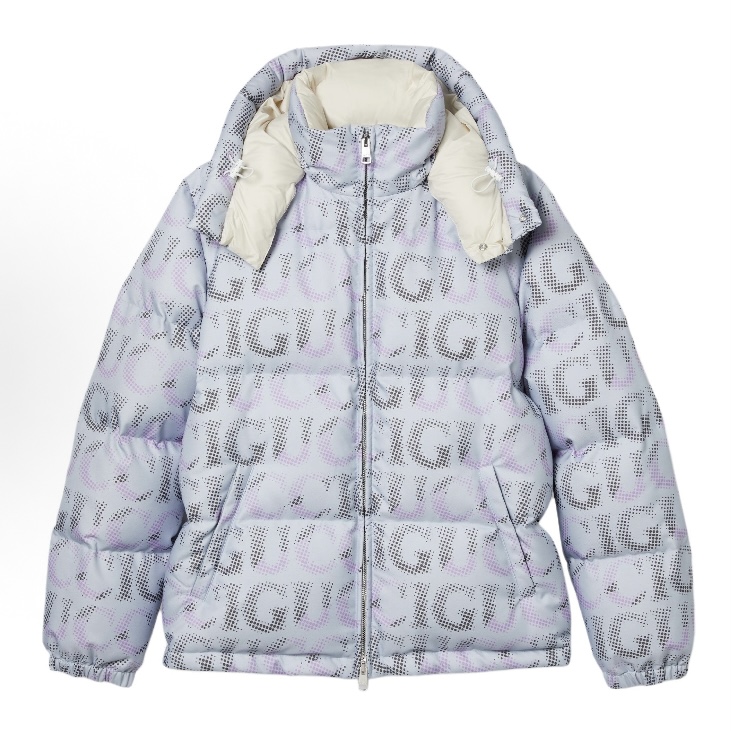 未使用 GUCCI/古驰 古驰浅色长袖高领可脱卸帽羽绒服外套加厚秋冬