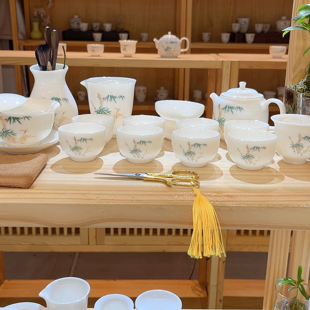 【御瓷斋】羊脂玉瓷茶具套装