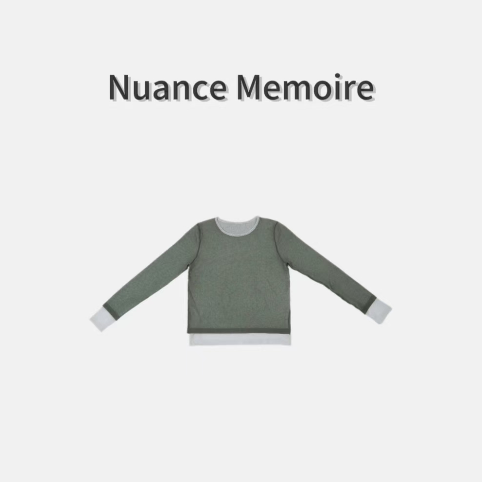 【Nuance Memoire】天丝混纺亲肤设计感圆领长袖打底衫RL0011