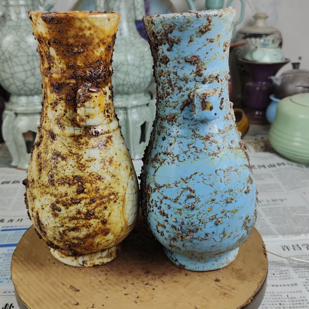 瓷片两件官窑瓷器