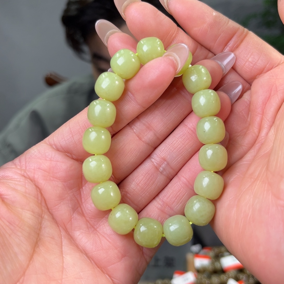 和田玉未镶嵌手链天然和田玉新疆若羌黄口料12