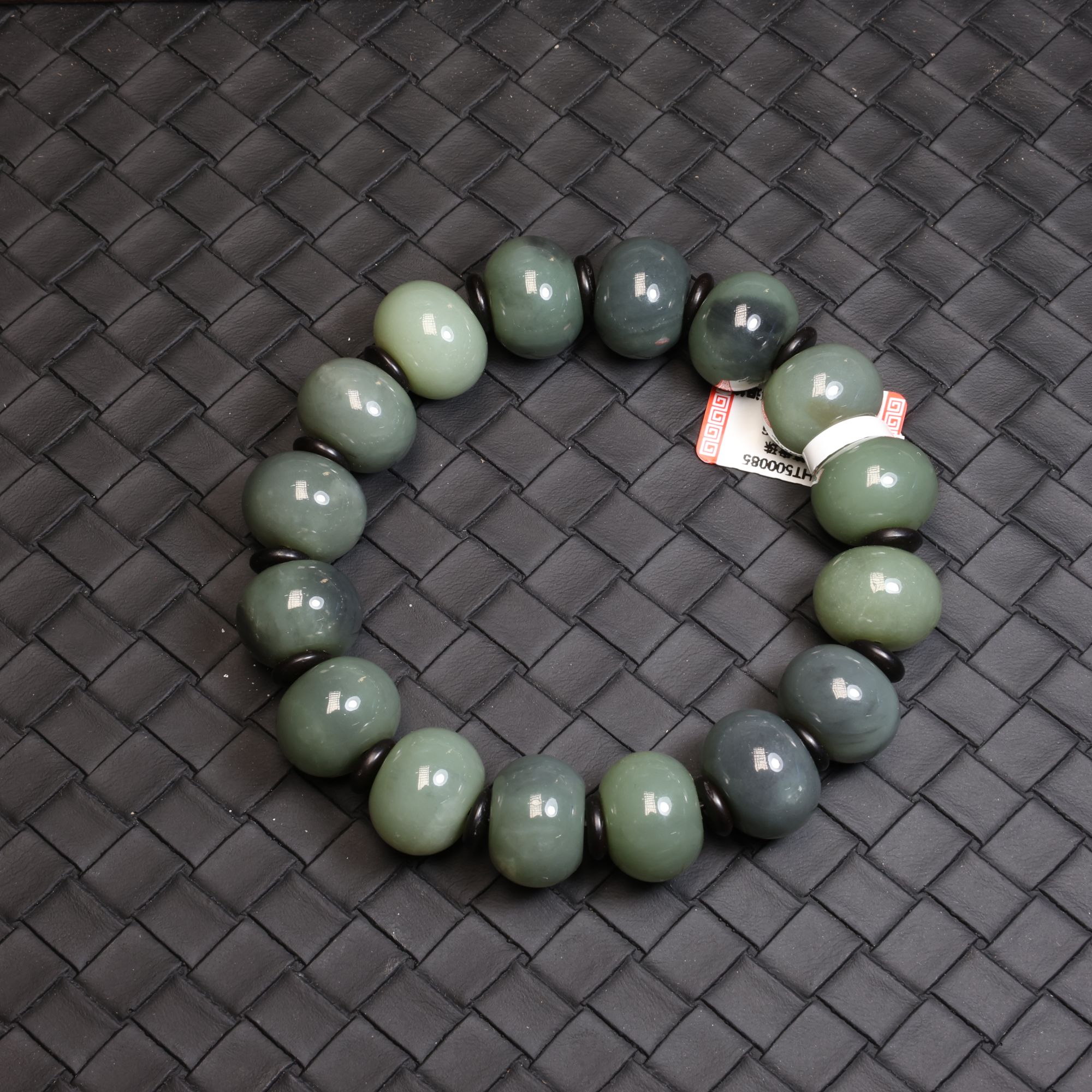 【华山论鉴甄选】HBHT500085新料算盘珠青花手串16mm