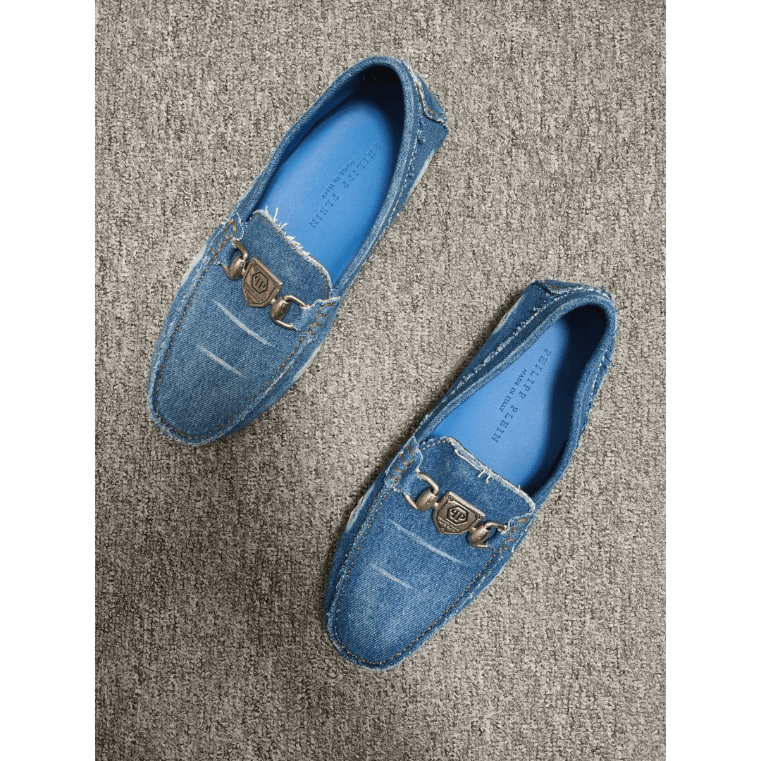 全新未使用 Philipp Plein pp /男士牛仔时尚豆豆鞋/P5960