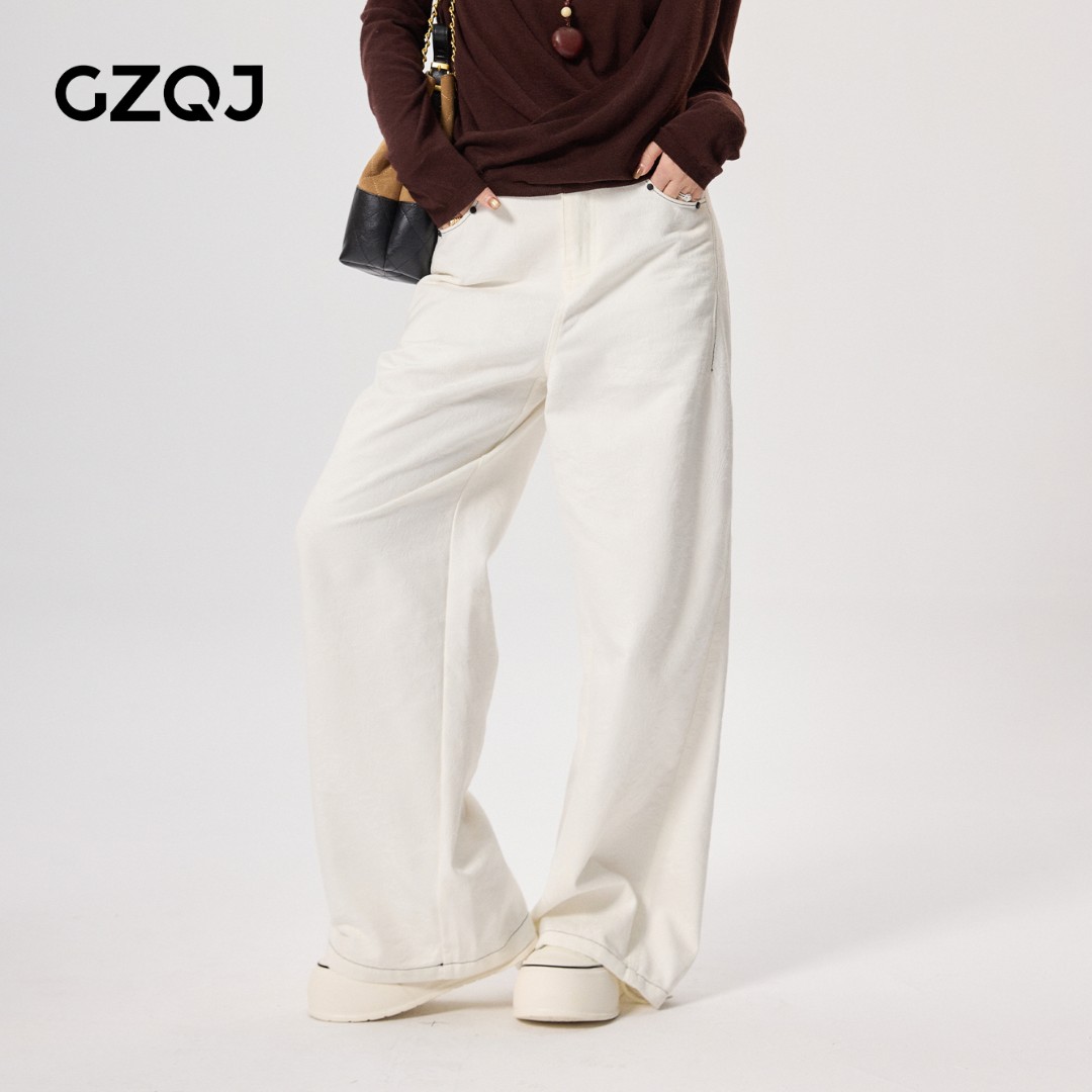 老琴私服【提花牛裤】 欧若风时尚轻奢刺绣提花牛仔裤女秋款 97600