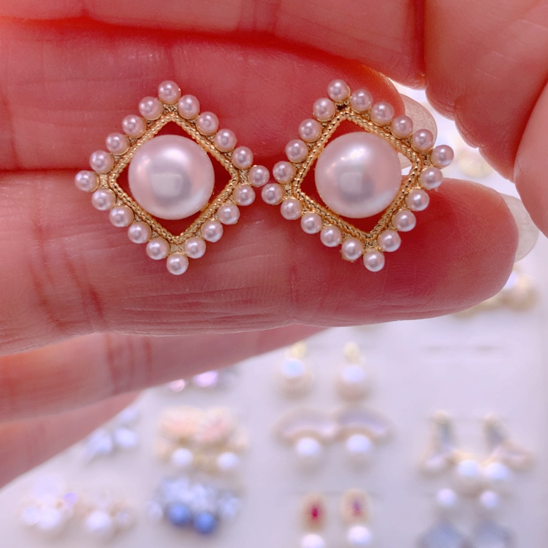 合金耳饰淡水珍珠