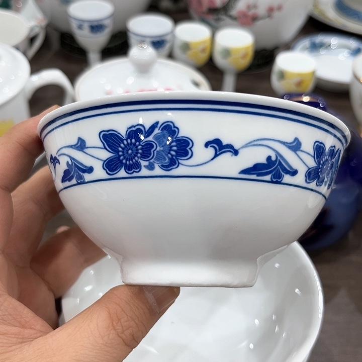 釉下五彩的瓷器和瓷器