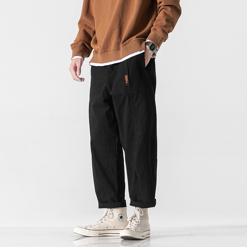 秋季新款户外重工宽松休闲工装裤直筒长裤束脚裤子男款GK1905
