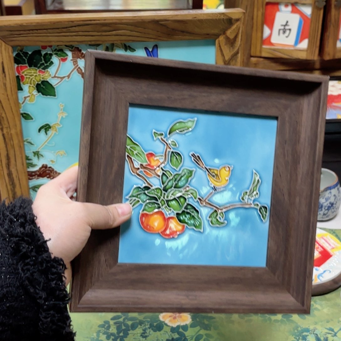 瓷片22.22连画带框特价福利