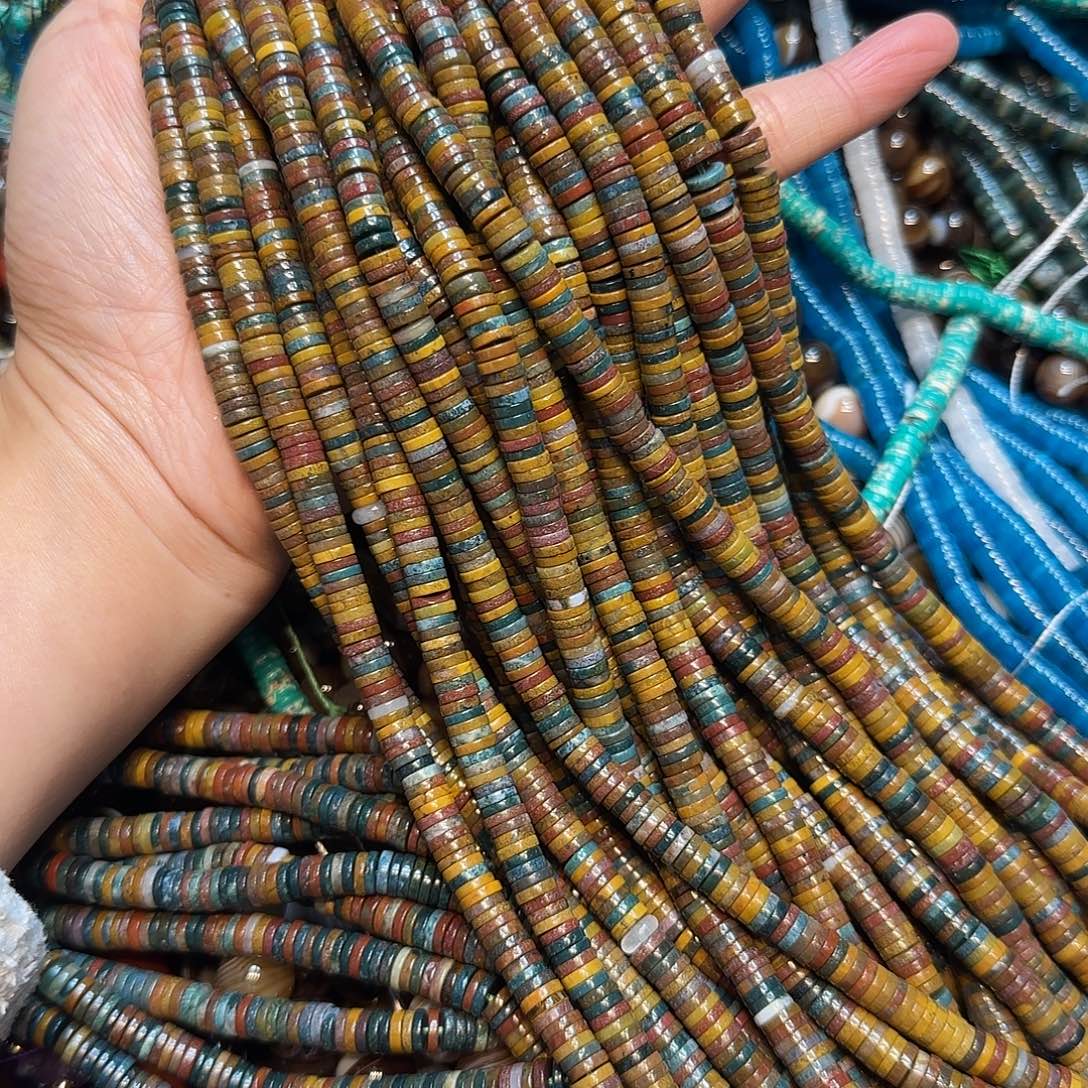 玛瑙/玉髓未镶嵌珠宝半成品6mm海洋隔片一条