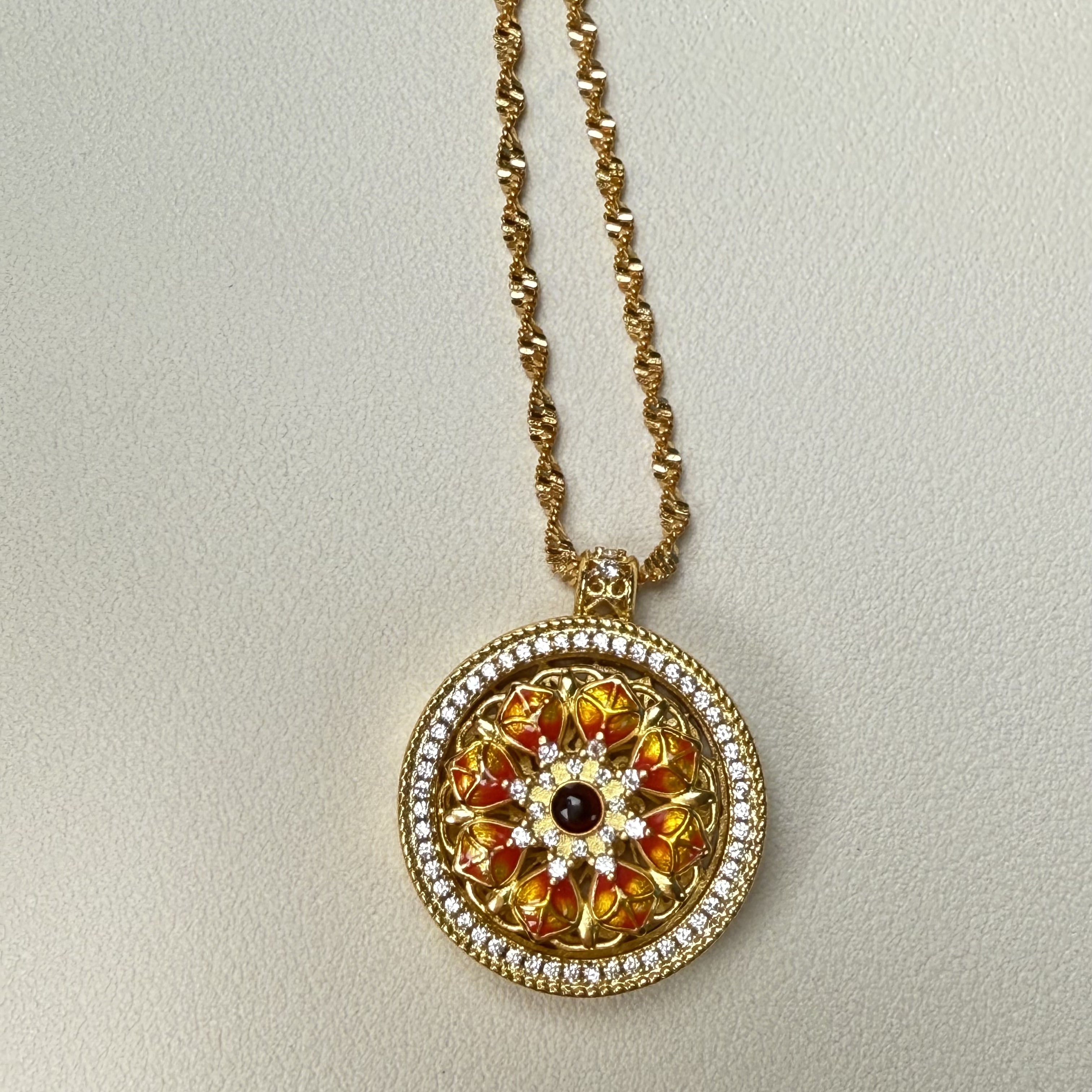 J0053泛琅太阳花精品项链