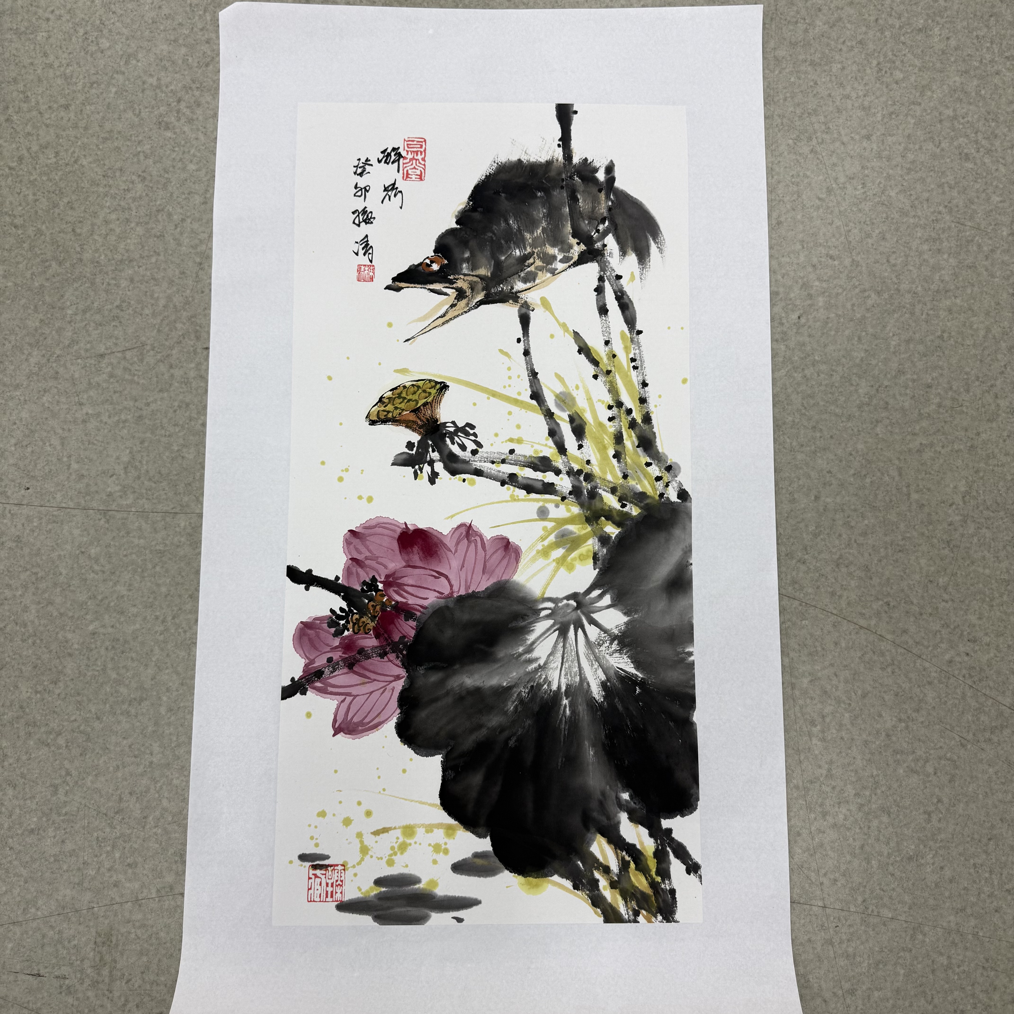 梅清绘画 2pc花鸟
