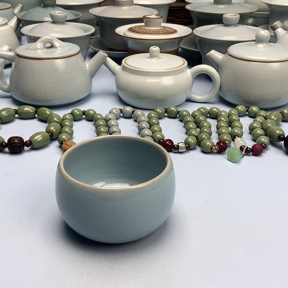 杯天青微蓝禅定杯原矿原釉原产地