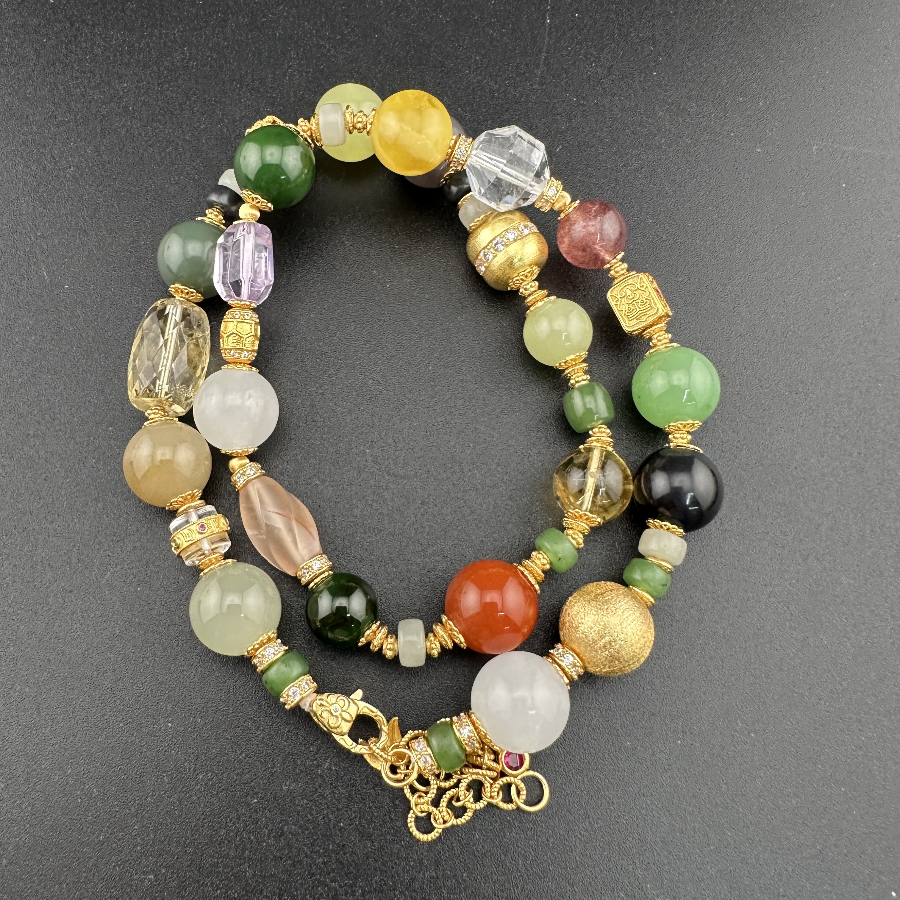 1122ZGYXH标024和田玉多宝手链多样性发货