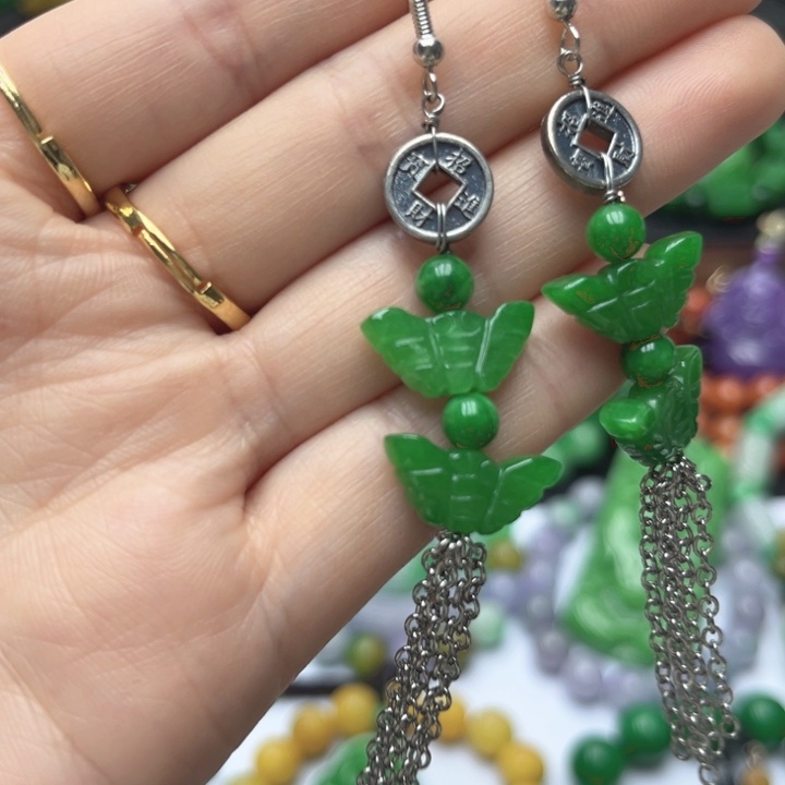 翡翠未镶嵌手链耳饰13