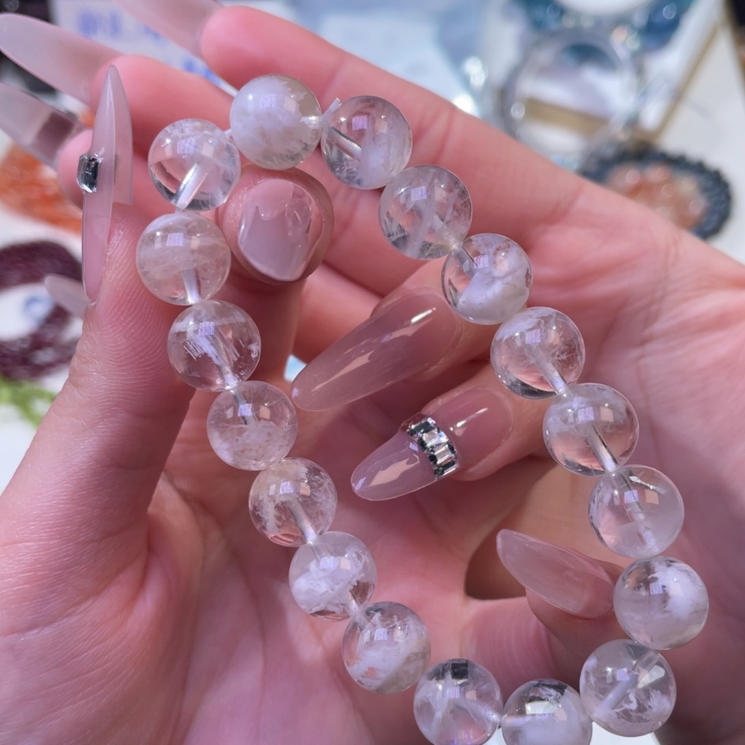 未镶嵌手链水晶雪花幽灵11mm