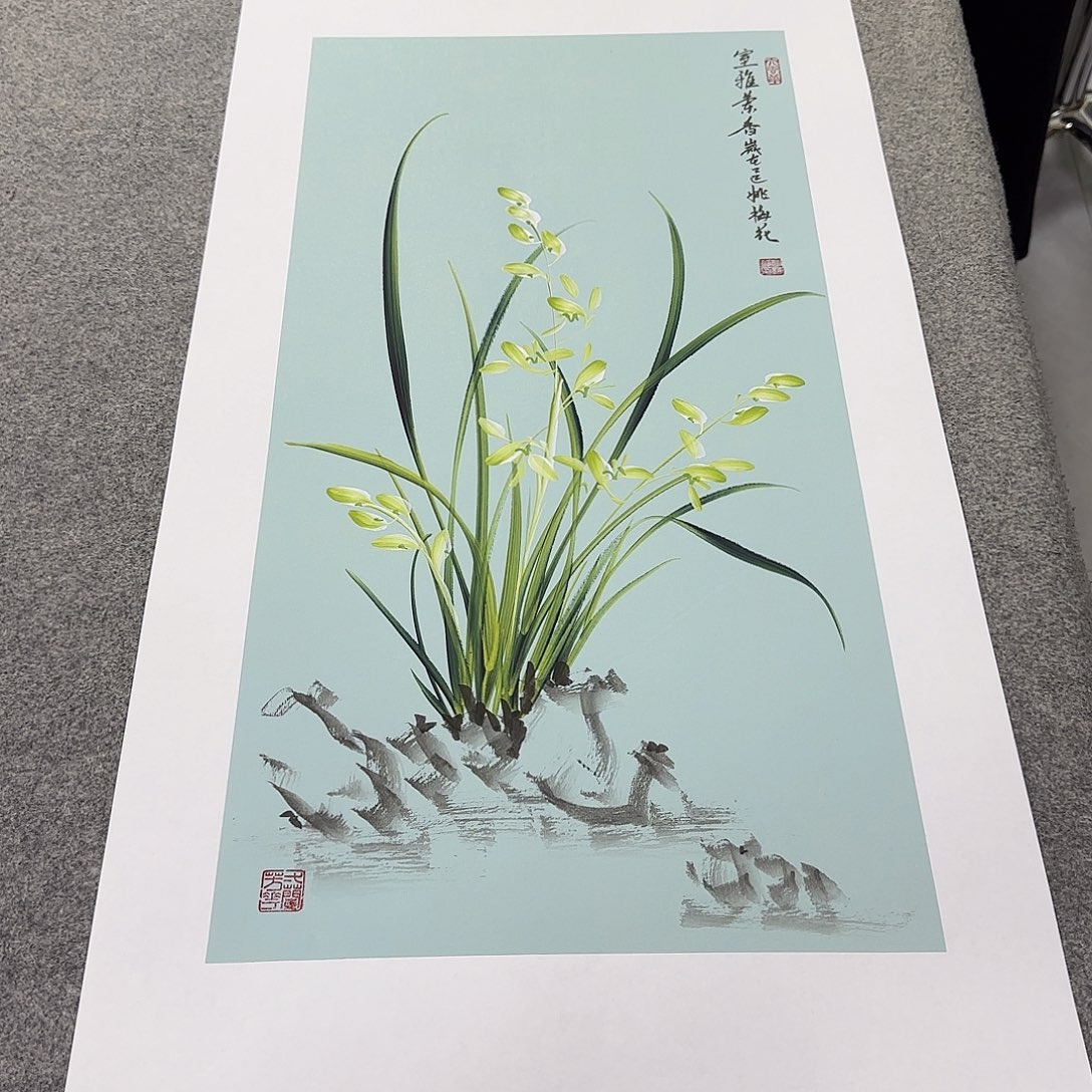国画国画立体兰花作品