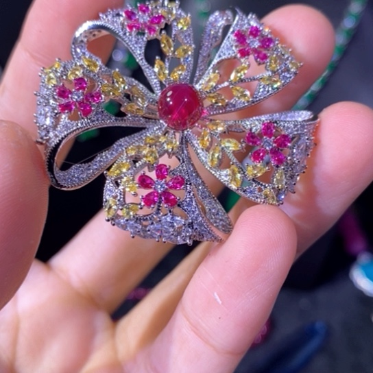 银S925镶嵌戒指红宝石