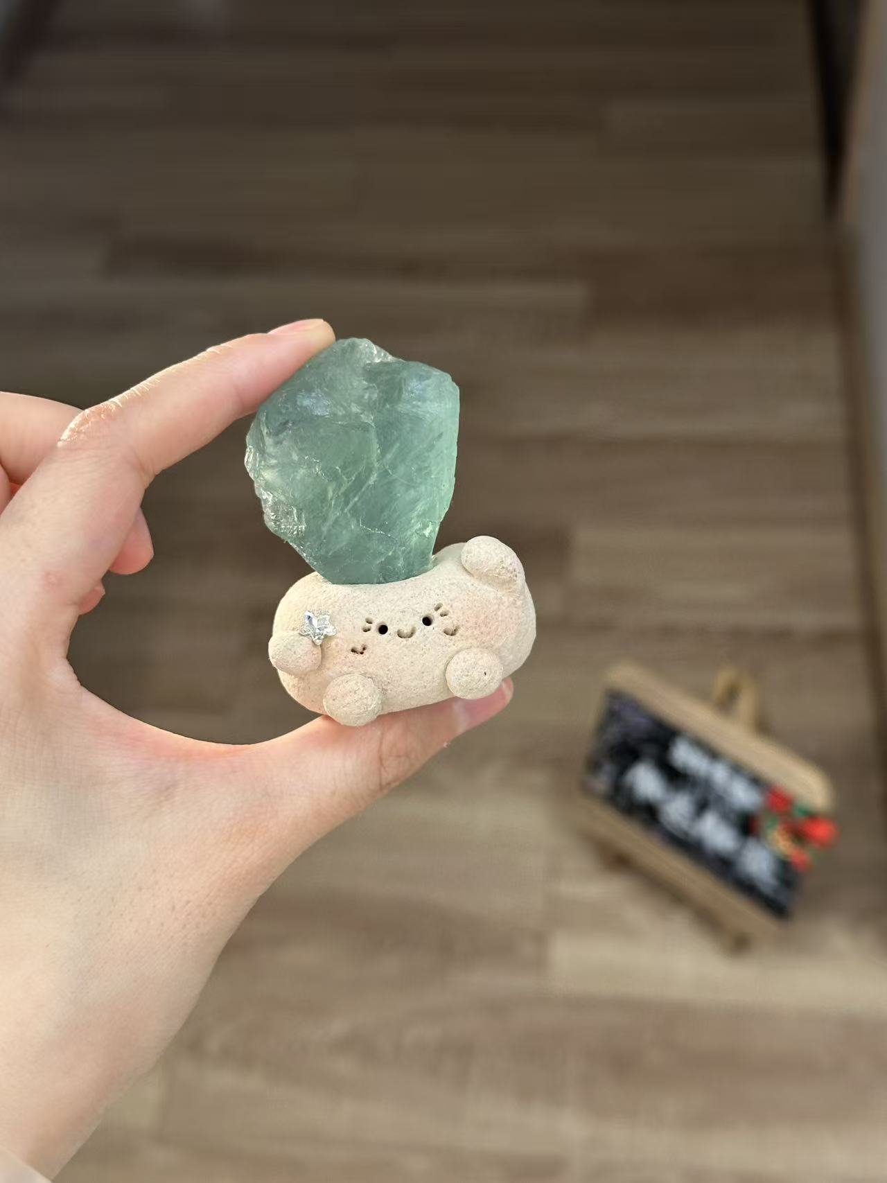 水晶小豆丁可爱绿营石
