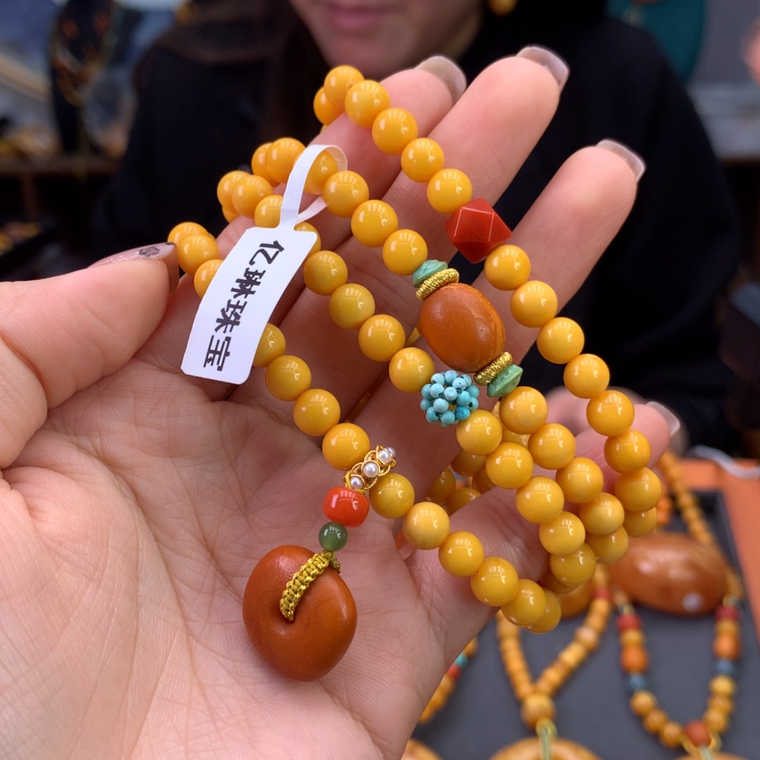 蜜蜡手串未镶嵌天然