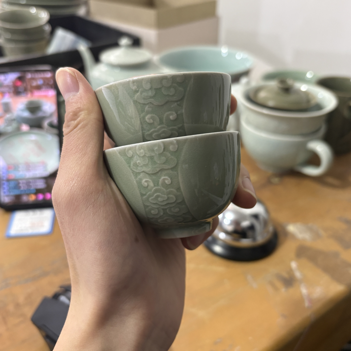 微瑕处理 031503  祥云茶杯 【2只】