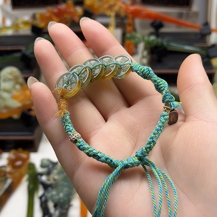 蛇纹石玉岫玉手链未镶嵌