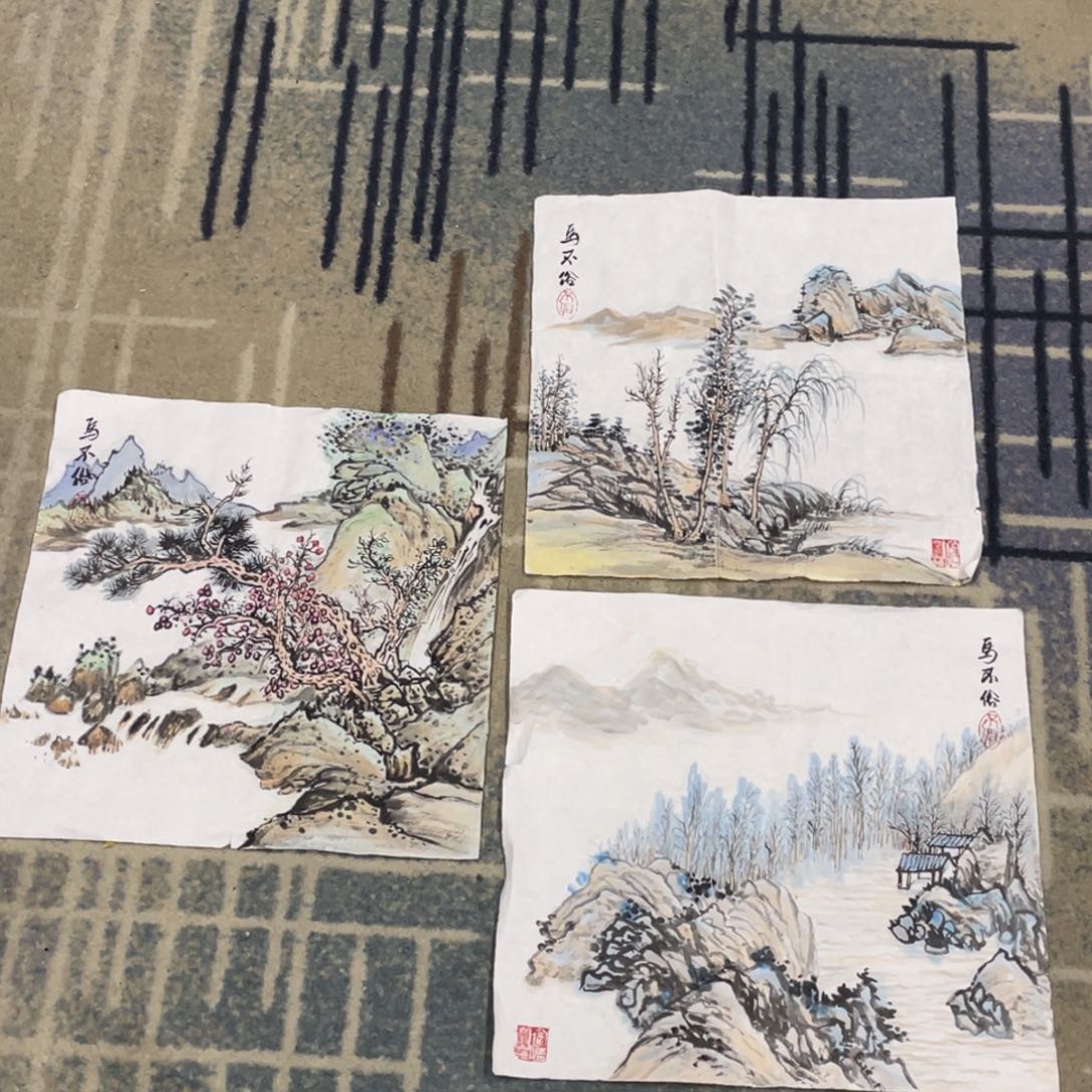 国画35斗方作品山水11111