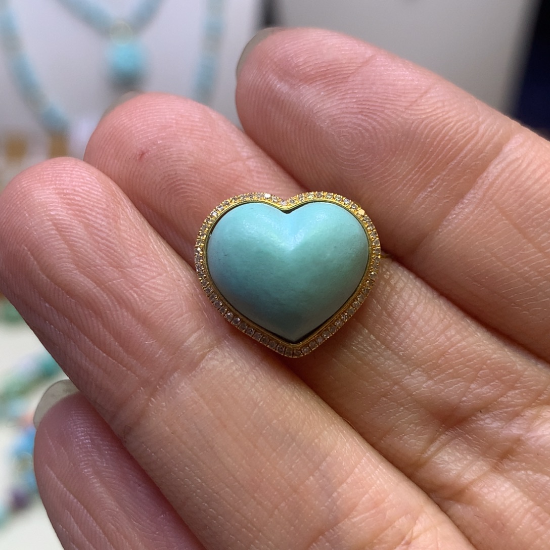 绿松石18K金镶嵌配饰