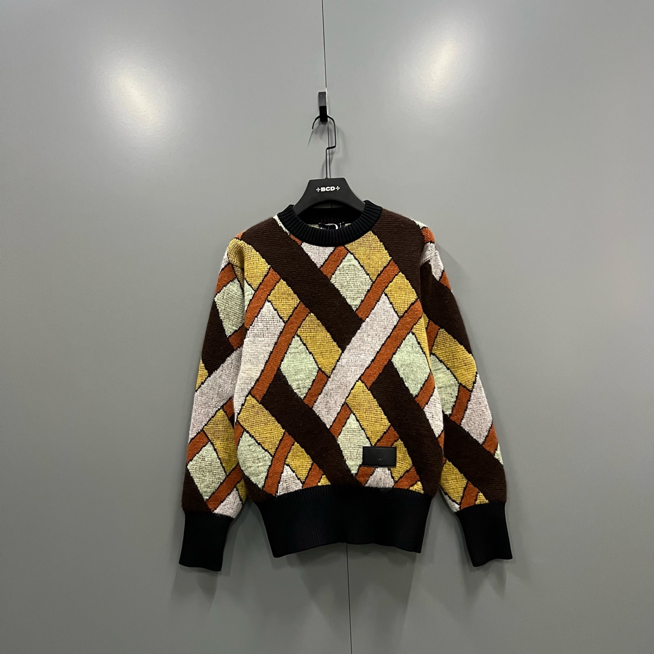 99新 LouisVuitton/路易威登 （bb）123 拼色提花圆领针织衫 S码