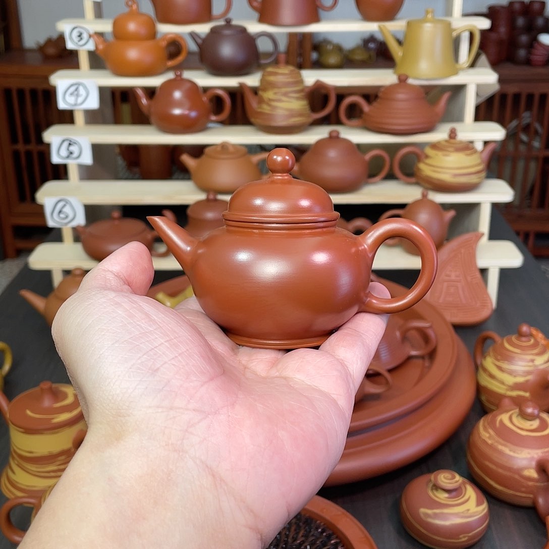 朱泥茶壶爱****g110cc朱泥水平
