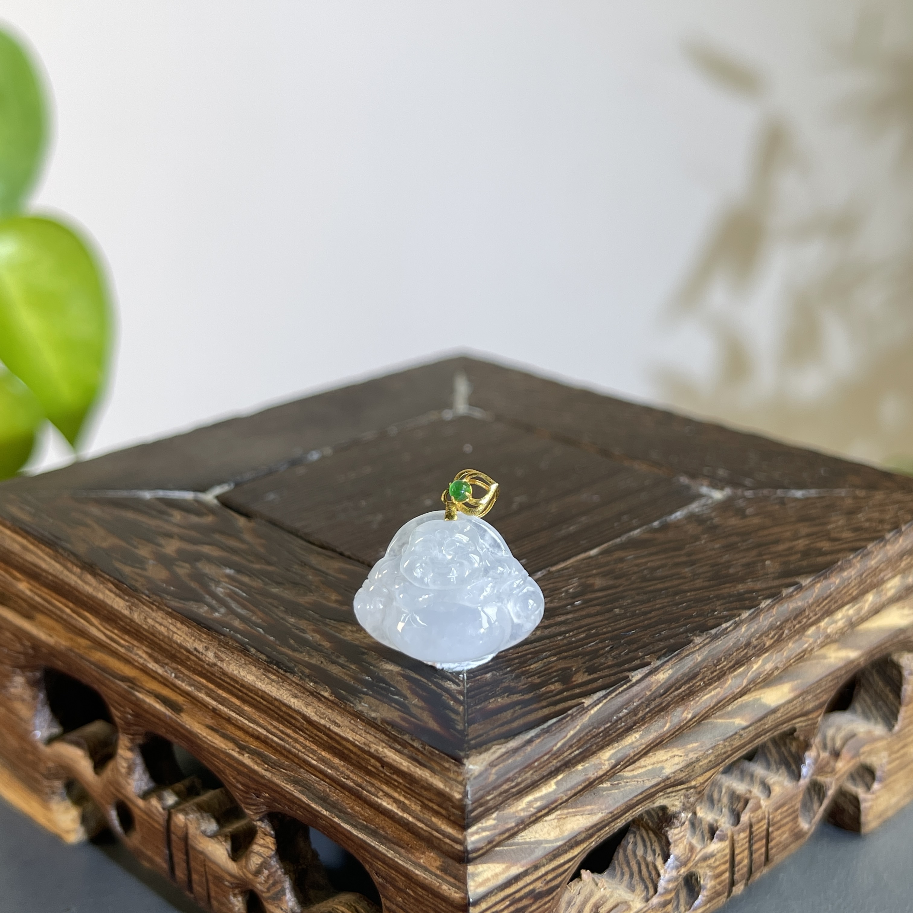 JCB09-09 天然缅甸A货翡翠 18K扣佛公