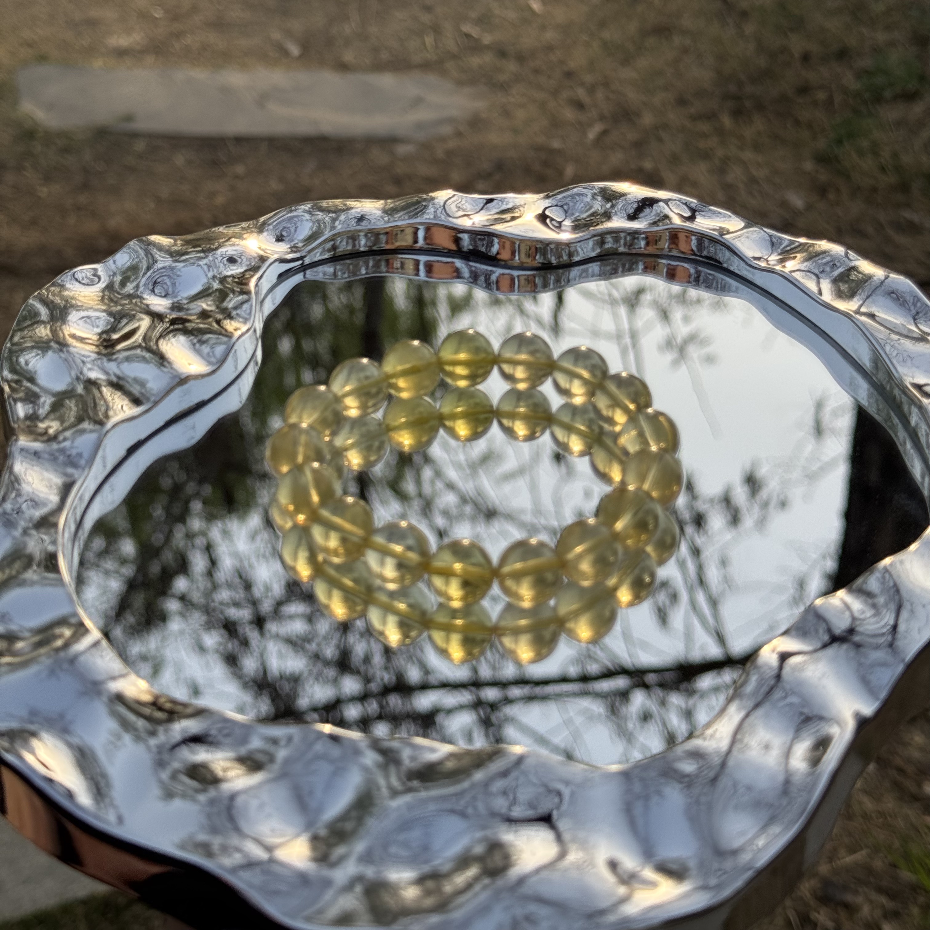 非金属珐琅手链 天然巴西高品黄水女士简约素圈