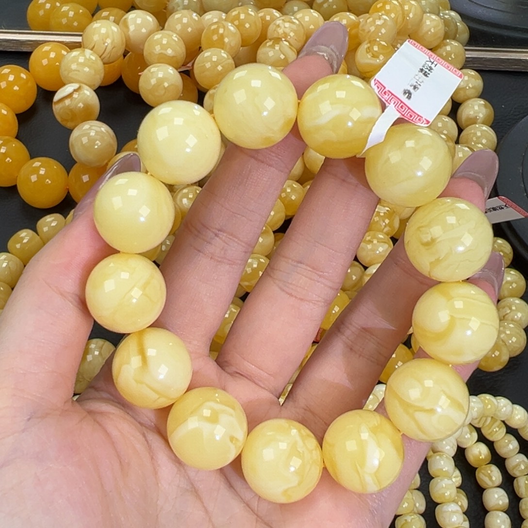 琥珀未镶嵌手链40.4白蜡妖花