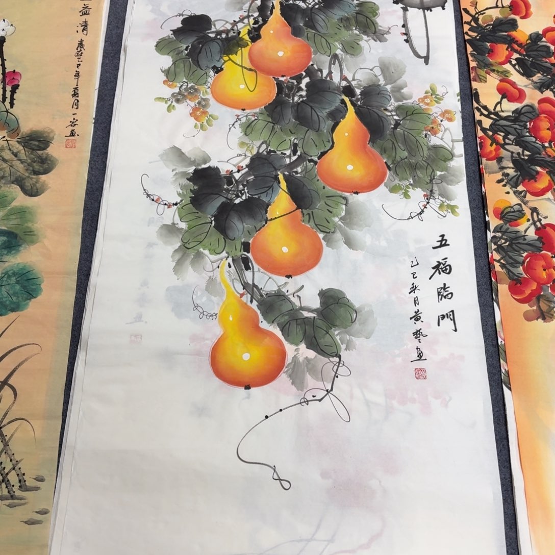 国画140×70手绘画画画