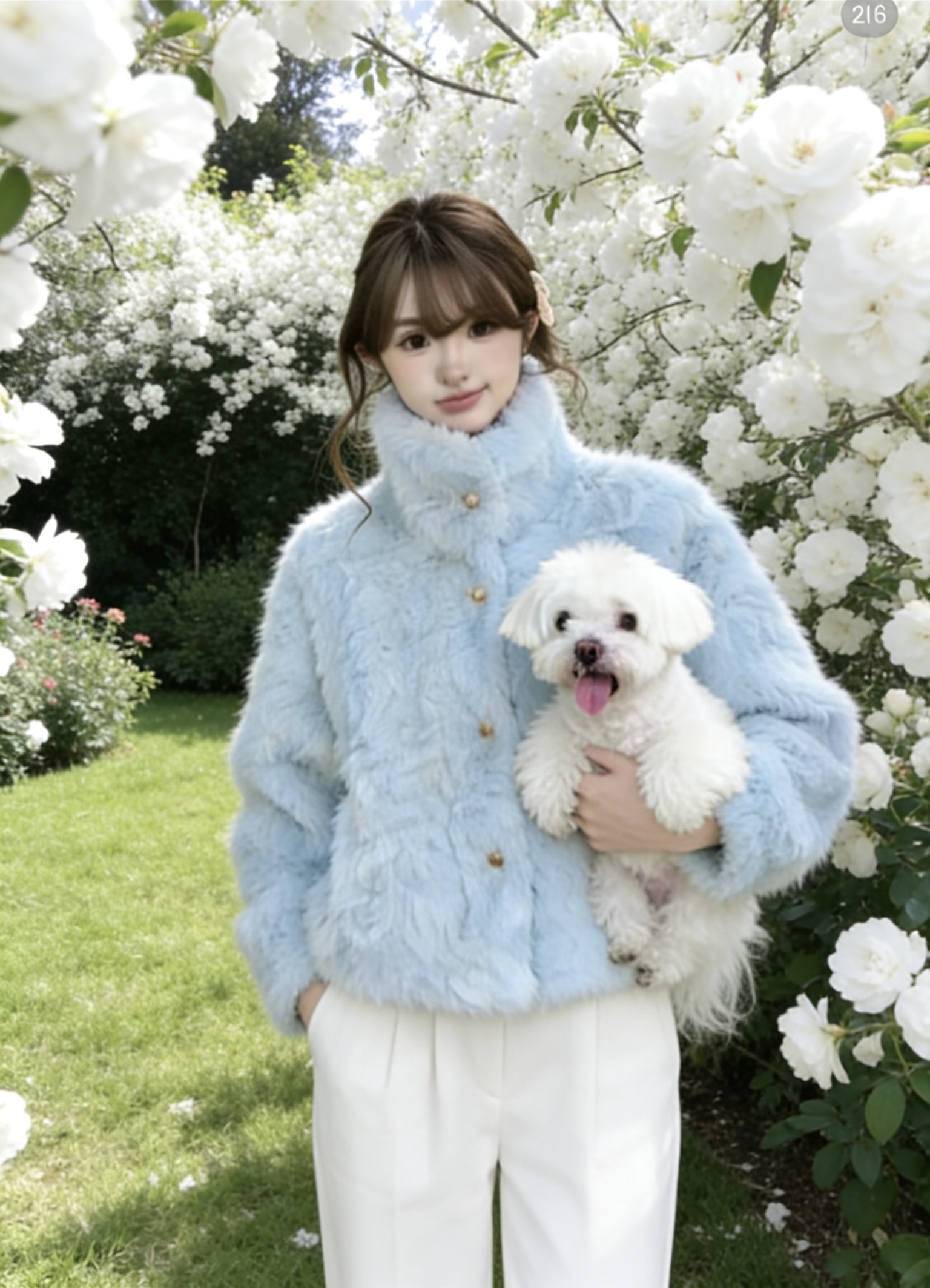 25年秋冬网红金可可毛毛外套立领翻领韩版宽松花狐貂保暖短外套女