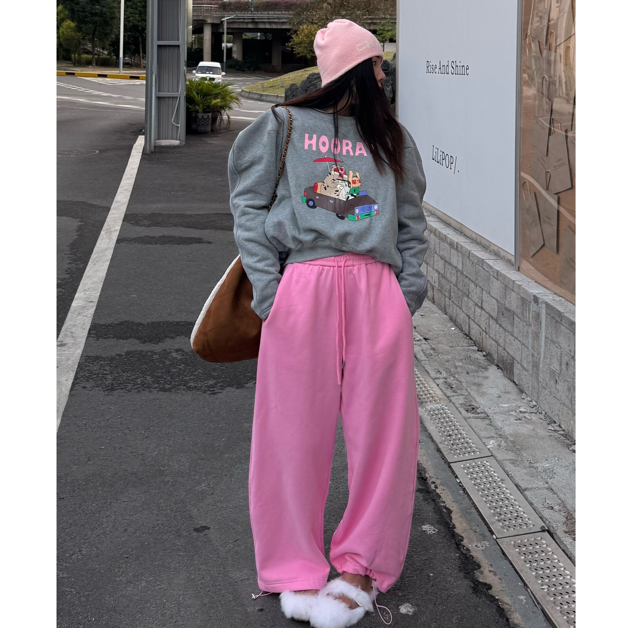 【轻启冬日】吉吉休闲百搭加绒加厚贴标可束脚卫裤#3133 C104