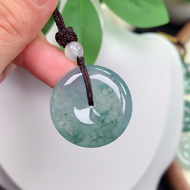 颈饰未镶嵌翡翠平安扣 26.5x6.4mm