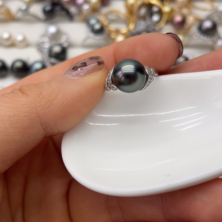 海水珍珠戒指银S925镶嵌