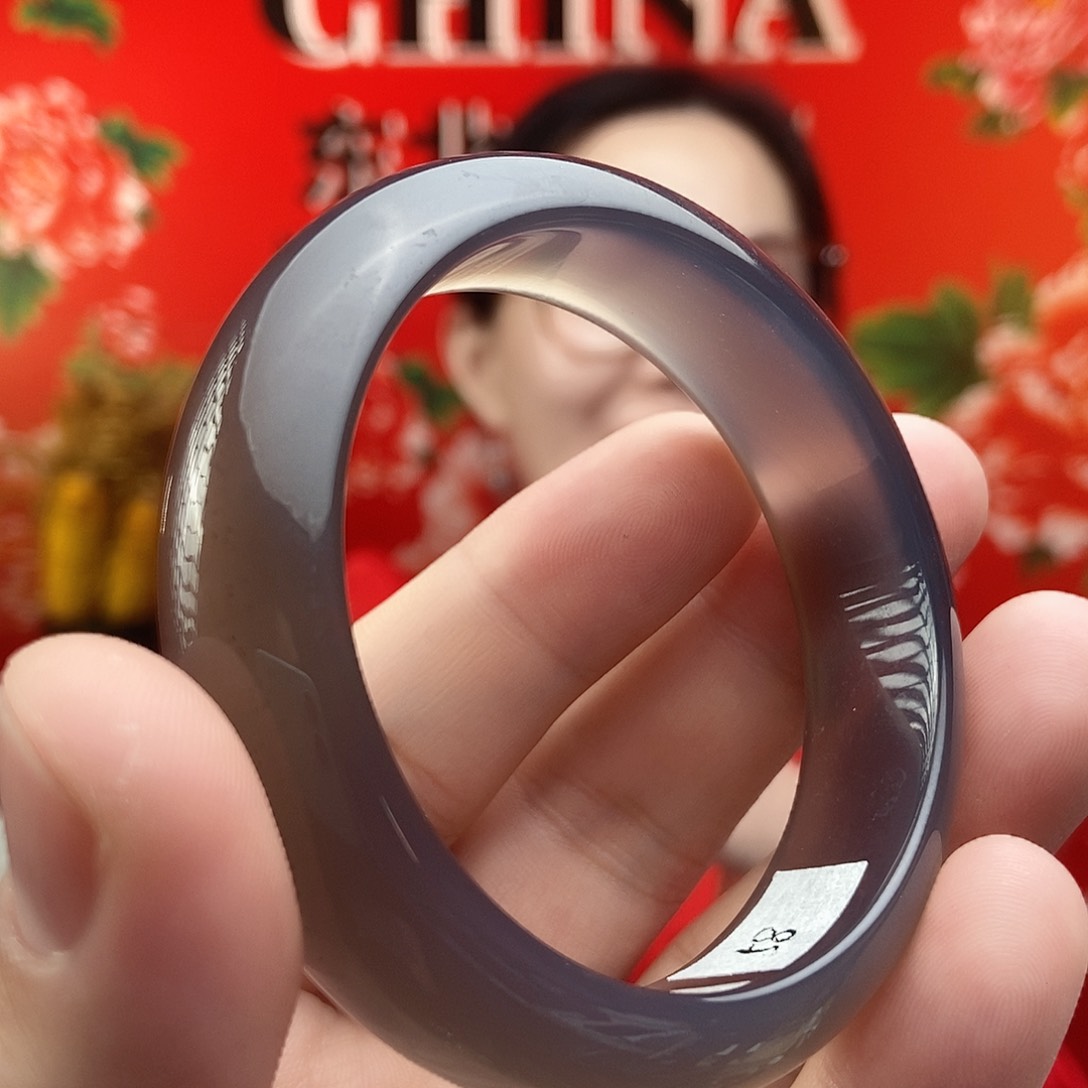 玛瑙/玉髓手链合金饺*58镯子饺子