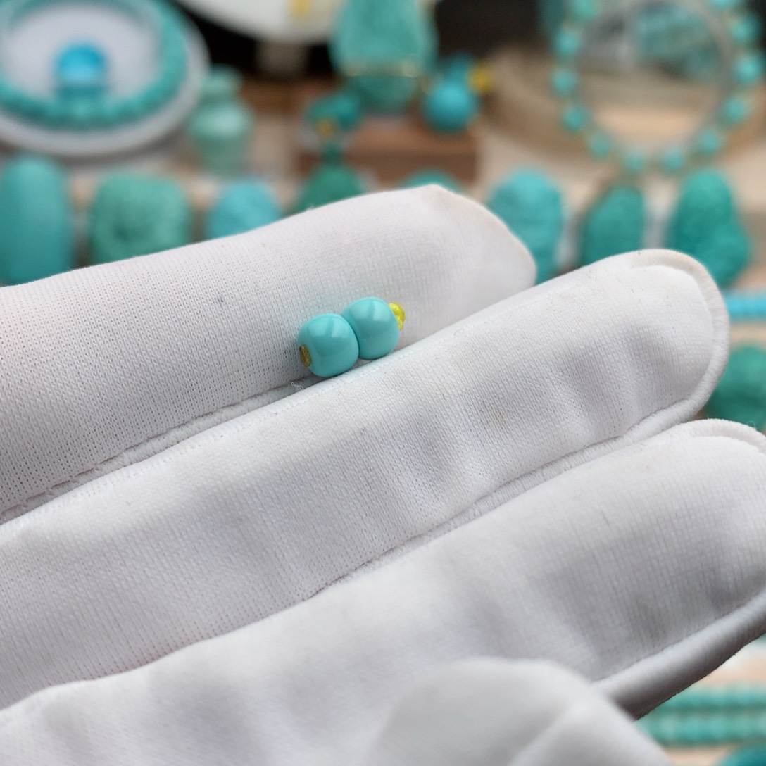 绿松石珠宝奇石未镶嵌5mm