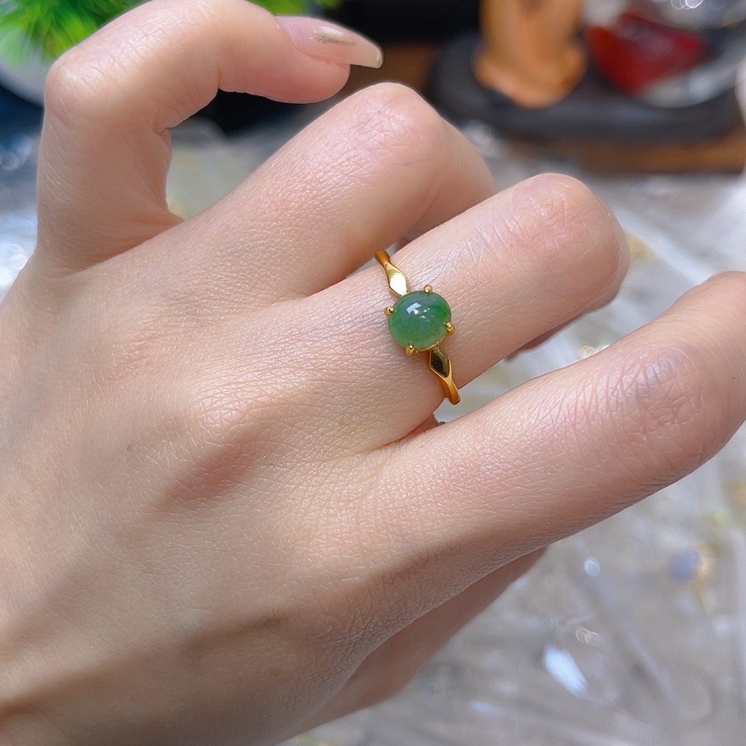 翡翠银S925镶嵌戒指