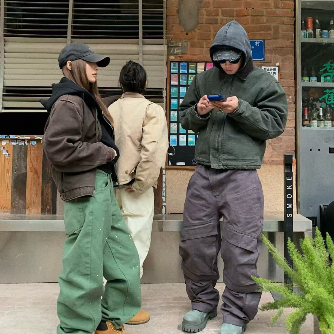 重磅底特律男女同款情侣百搭复古百搭夹克宽松