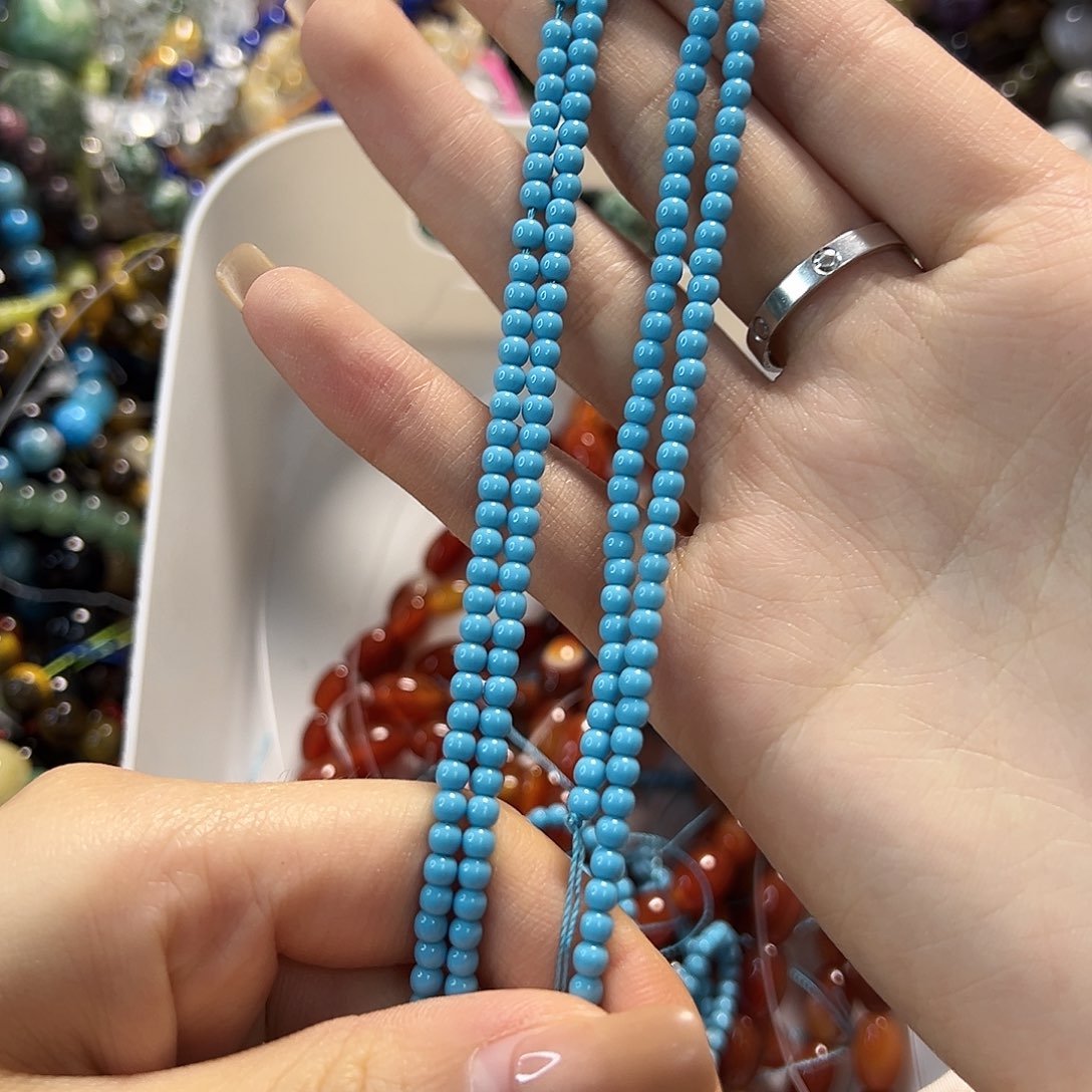 玛瑙/玉髓未镶嵌珠宝半成品蓝松卡3两条