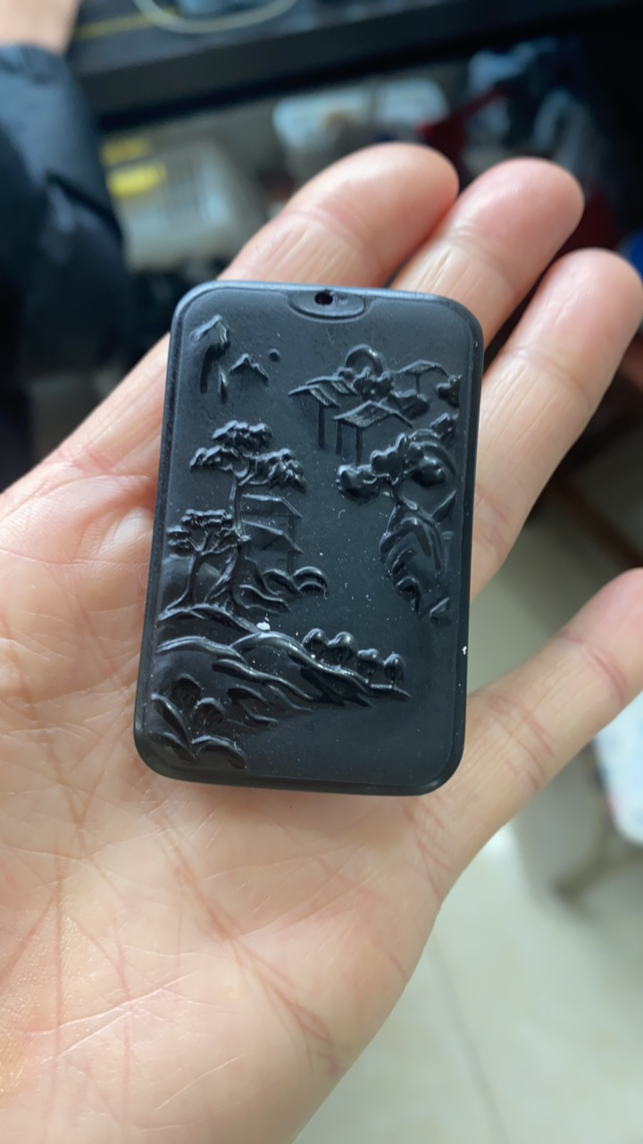 和田玉山水牌子 